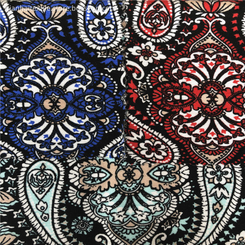 Digital print rayon spandex lycra knitted fabric